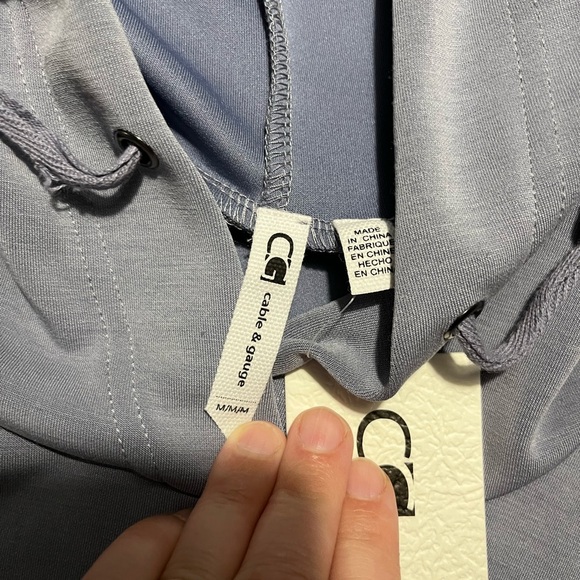 NWT Cable & Gauge Hoodie Tunic Dress Top Short Sleeve Size Medium - Picture 5 of 9